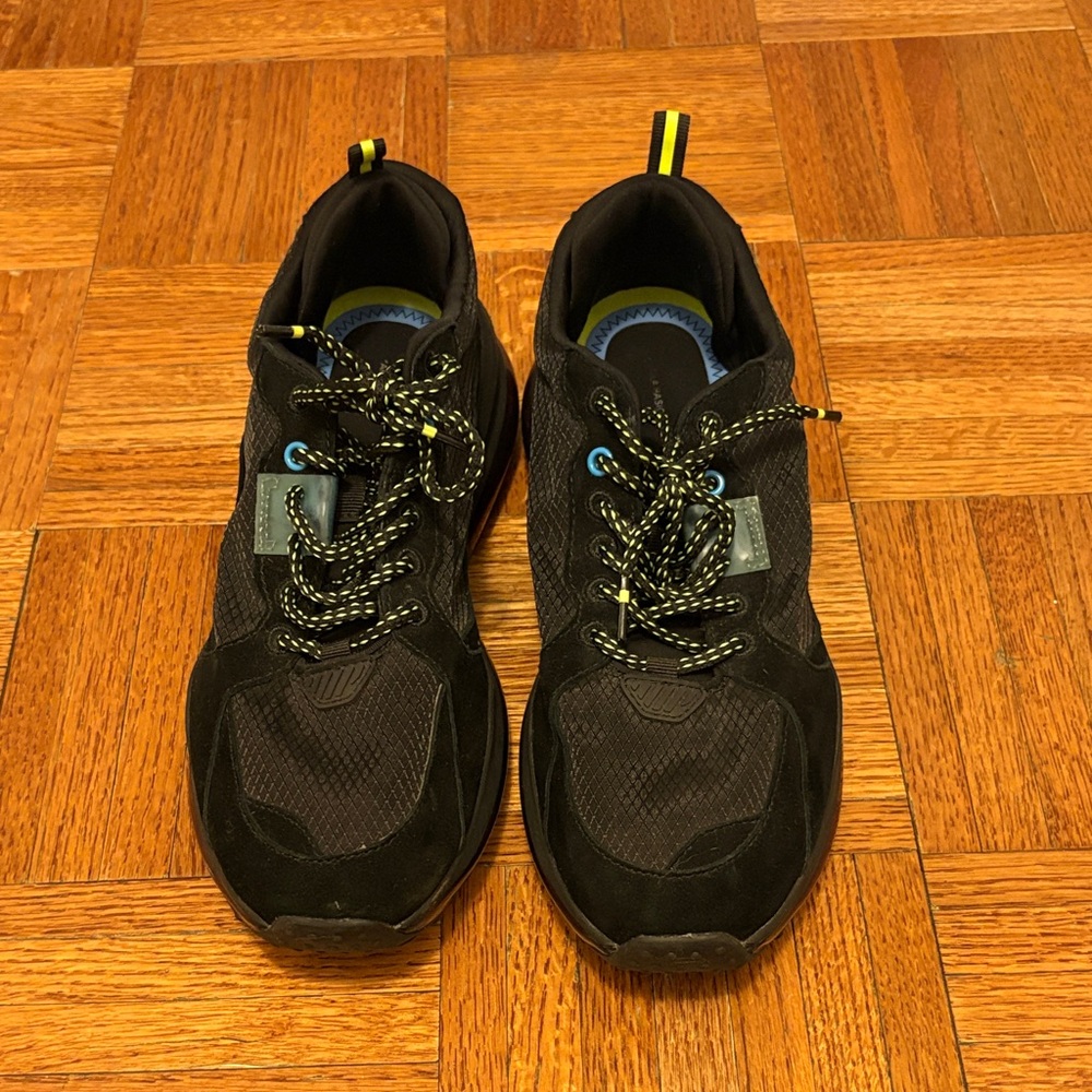 Zara Black Sneakers with Yellow and Blue Highlights